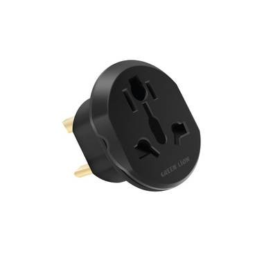 Green Lion Universal Conversion Plug 2 UK, 2500W Power, Multiple Circuit Protection - Black