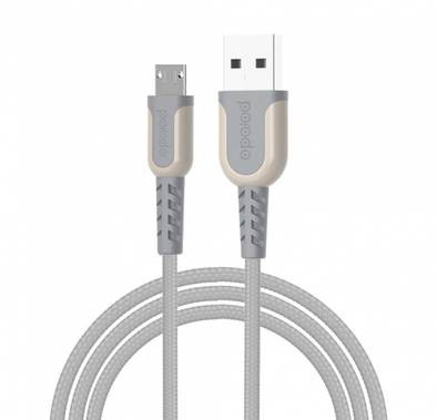 Porodo Metal Braided Micro USB Cable 2.4m