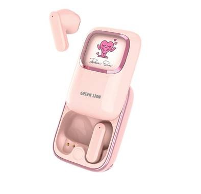 Green Lion Kidz Klips Earbuds, 13mm Horn Size, 5 hours Working time, Bluetooth V5.3- Pink