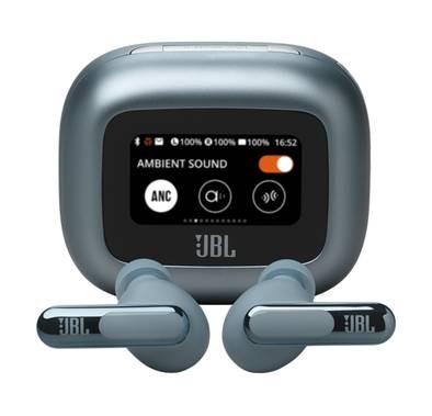 سماعات أذن JBL Live Beam 3 اللاسلكية الحقيقية مع شاشة وميكروفون، وقت عمل 48 ساعة، شحن من النوع C واللاسلكي، ENC وANC، سماعة أذن BT 5.3، علبة شحن BT 5.2