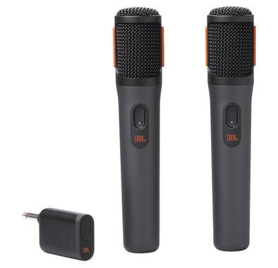 JBL Portable Partybox Digital Wireless Mic, 20h Working Time, 30m Working Range, Built in Foam Pop Filter, Shock Mount System, Compatible with All PartyBox Speakers - Black