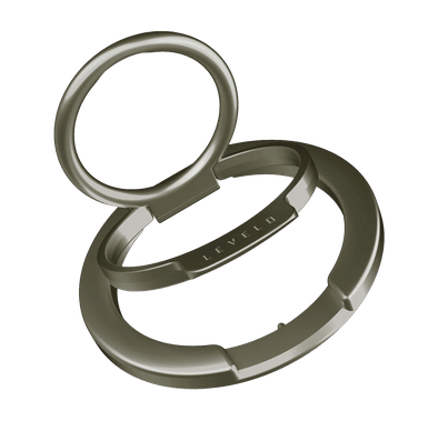 Levelo Luccio 2 In 1 Phone Ring Holder, Aluminum Alloy, 3500Gs Magnetic Force - Titanium