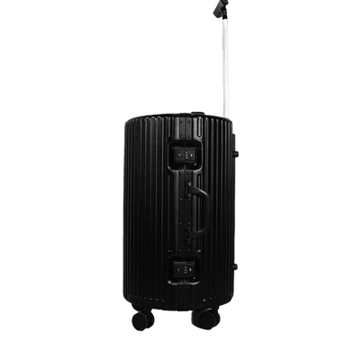 Levelo Oro 24" ABS Suitcase and Light Weight Travel Luggage, 360° Wheels Rotation, ABS+PC & Polyester Fabric, 100KG Weight Bearing, Integrated Silent Wheels  - Black