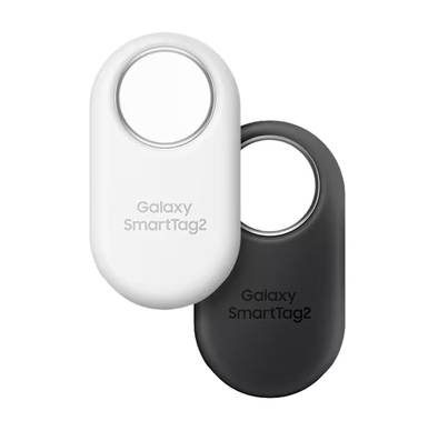 مجموعة من 4 قطع من أجهزة Samsung Smart Tag 2، مقاومة للغبار والماء IP67، عمر بطارية يصل إلى 500 يوم - أسود/أبيض