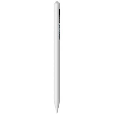 Powerology Real-time Dispaly Stylus Pen, Digital Display, One-Click Operation, Secure Magnetic Attachment, Palm Rejection For Effortless Use - White