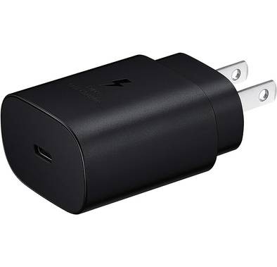 Samsung 25W PD USB-C Adapter 2 pin, Supports super fast charging with 25 watts  - Black