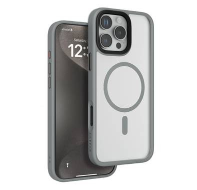 Levelo MagSafe Solo Case for iPhone 16 Pro, Clearview Technology, 3H Scratch Resistance, Hybrid Construction - Gray 