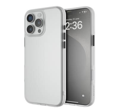 Levelo Solo Case for iPhone 16 Pro with Clearview Technology, Matte TPU Bumper, Comfortable Grip, Impact-Resistant Corners, 3H Scratch Resistance - White