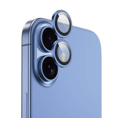 Green Lion HD Plus Camera Lens for iPhone 16 and 16 Plus, Anti Fingerprint, Anti-Glare Coating, Anti Scratch, Nano Aborting - Blue