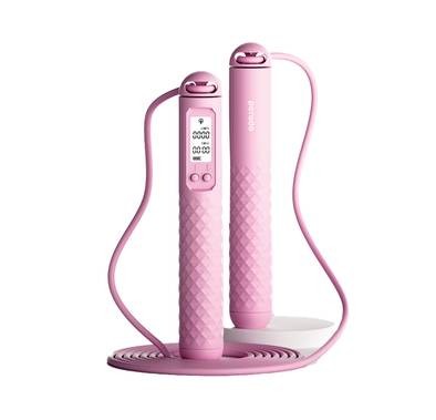 Porodo Lifestyle Smart Skipping Rope Forward & Reverse Counts, Battery Display Set Time - Pink