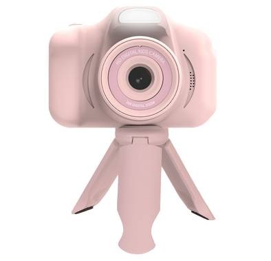 Porodo Lifestyle Kids Focus Camera with Tripod Stand, 320 x240 Screen Resolution, Up to 5 Hours Battery Life - Pink 