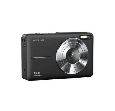 Green Lion Digital Camera, 1080P Video Resolution, 2.5h Working Time, Webcam, Face Detector, 2.4" Screen, Beauty Filter - Black