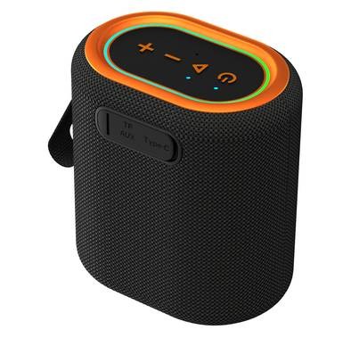 Porodo Soundtec Rave Portable Speaker, 8h Playtime, Bluetooth 5.3, Micro SD Card Compatible, IPX6 Water Resistant - Black