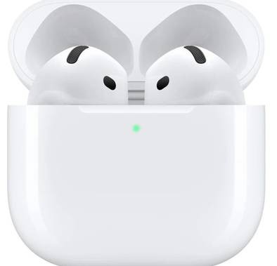 Apple AirPods 4 True Wireless Earphones with Noise Cancellation, Lightweight Design, Bluetooth Version 5.3, Dust, Sweat, and Water Resistant - White