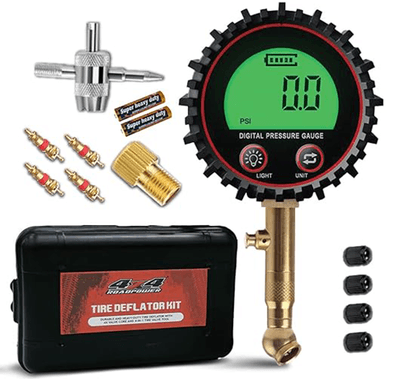 RoadPower Digital Tire Pressure Gauge, 200 PSI, 4 Settings for Car-Truck-Motorcycle-Bicycle, Backlit LCD, Non-Slip Grip