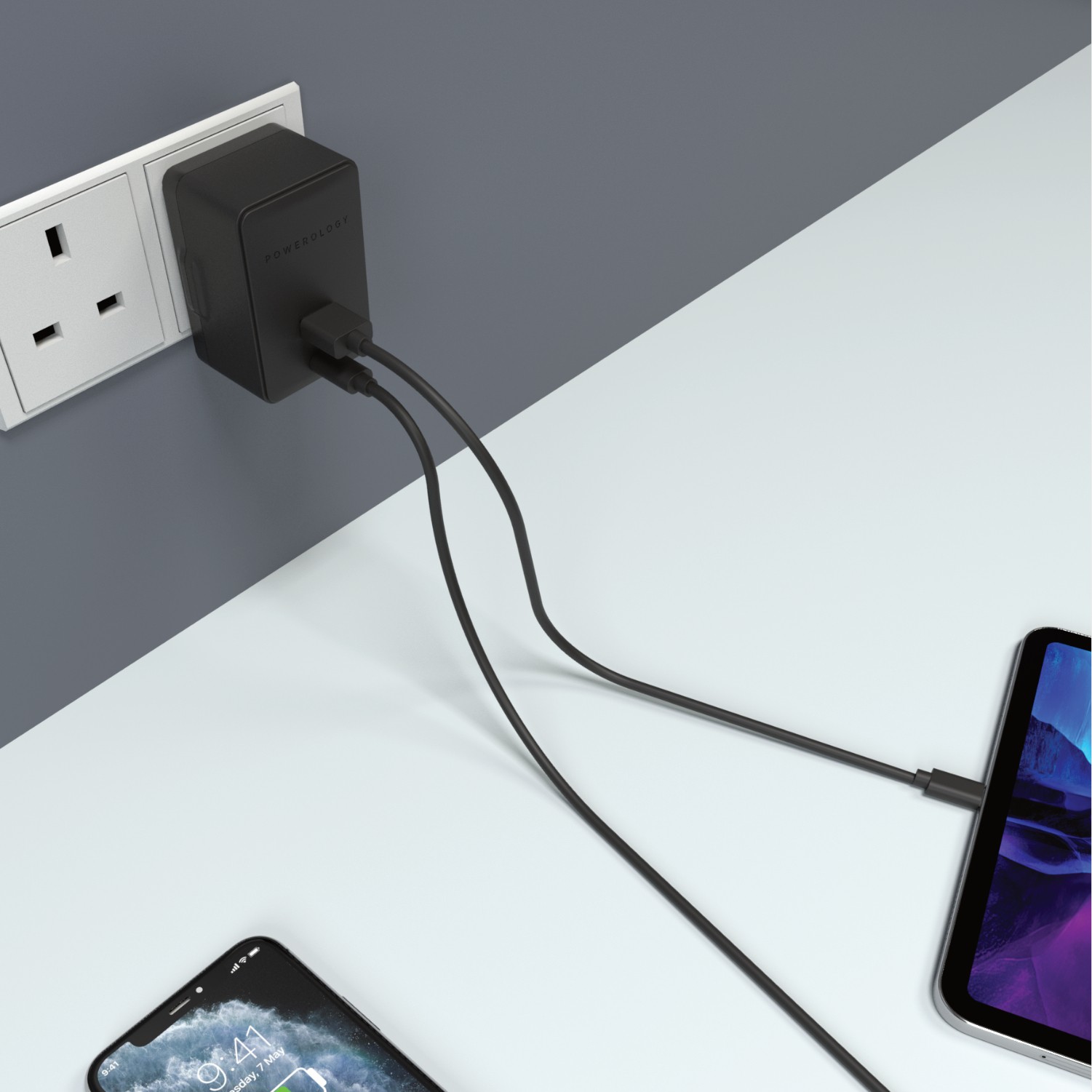 Powerology Ultra-Quick Power Delivery & Quick Charge Wall Charger