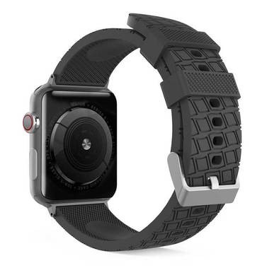 AhaStyle Tire Texture Premium Silicone Watch Band Compatible for Apple Watch 40mm, Fit & Comfortable Replacement Wrist Band, Adjustable Straps - Black