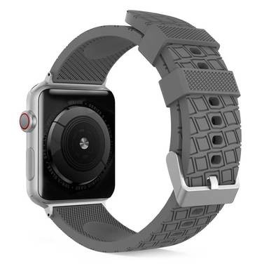 AhaStyle Tire Texture Premium Silicone Watch Band Compatible for Apple Watch 40mm, Fit & Comfortable Replacement Wrist Band, Adjustable Straps - Gray