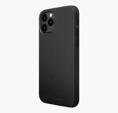 Viva Madrid Ferro Liquid Silicone Back Case with Micro-Fibre Lining & Embedded MagSafe Magnet, Shock Absorbent Full Protection Compatible for iPhone 12 Pro Max 6.7" - Black