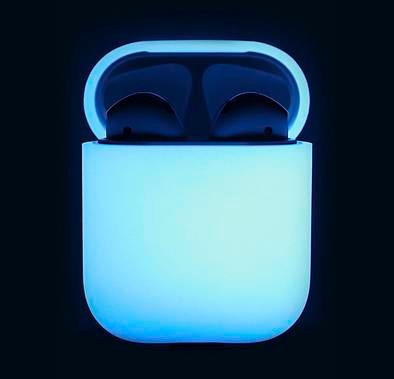 Elago Silicone Case Compatible with Apple AirPods 1 & 2 Generation, Supports Wireless Charging, Shock Resistant - Nightglow Blue