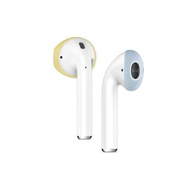 Elago Secure Fit 2 Pairs Cover For Apple Airpods 1/2 Generation, Flip the Secure Fits, hassle-free cover, Creamy Yellow/Pastel Blue