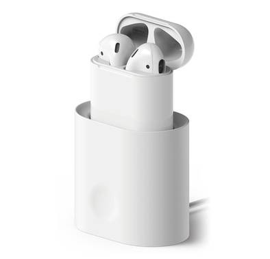 Elago AirPods Stand Charging Station for Apple AirPods Case, Cable Management, Long-lasting Dock, Modern Design, White