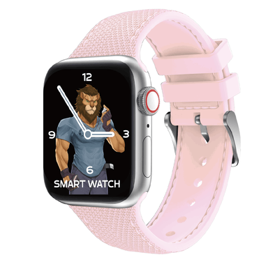 Green Lion Elite Silicone with Style Strap, Fit & Comfortable Replacement Wrist Band, Adjustable Straps Compatible for Apple Watch 42/44mm - Pink