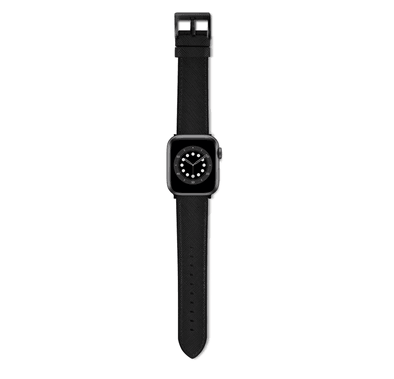 Viva Madrid Ventrux Saffiano Genuine Leather Strap, Breathable Silicone Base, Comfortable Replacement Wrist Band Compatible for Apple Watch 42/44mm