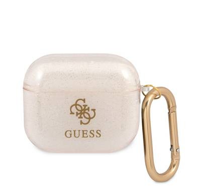 Guess TPU Colored Glitter Case for Airpods 3- Gold