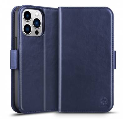 Green Lion 2 in 1 MagSafe Leather Wallet Phone Case Compatible for iPhone 13 Pro (6.1) - Blue