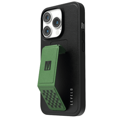 Levelo Morphix Gripstand PU Leather Case - iPhone 14 Pro Max - Green