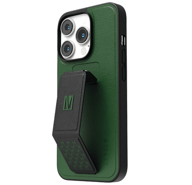 Levelo Morphix Gripstand PU Leather Case - iPhone 14 Pro - Forest Green