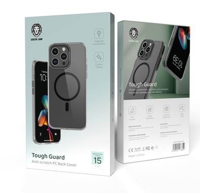 Green Lion Tough Guard Anti-Scratch PC Magsafe Case For iPhone 15 Pro - Black
